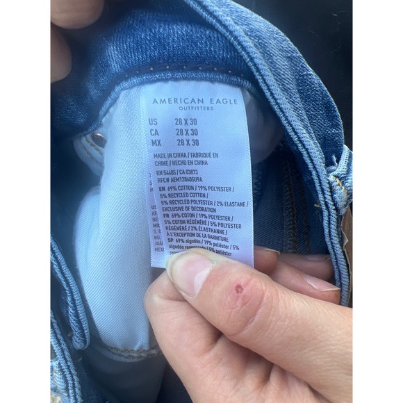 American Eagle Outfitters Womens Jeans Airflex+‎ Blue Wash Slim Fit Size 28x30 - Picture 3 of 4